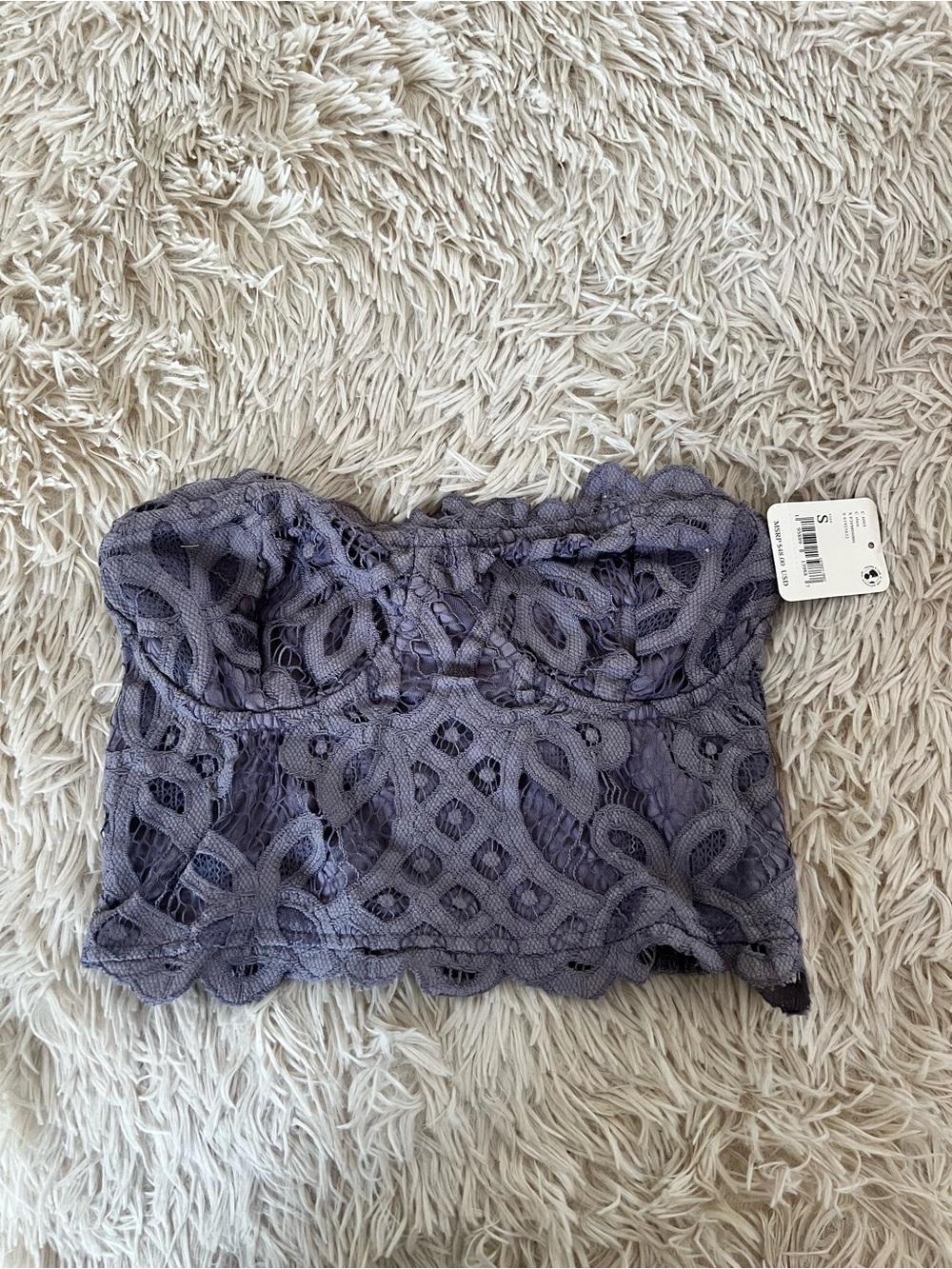Free People Lavender Lace Strapless Bandeau